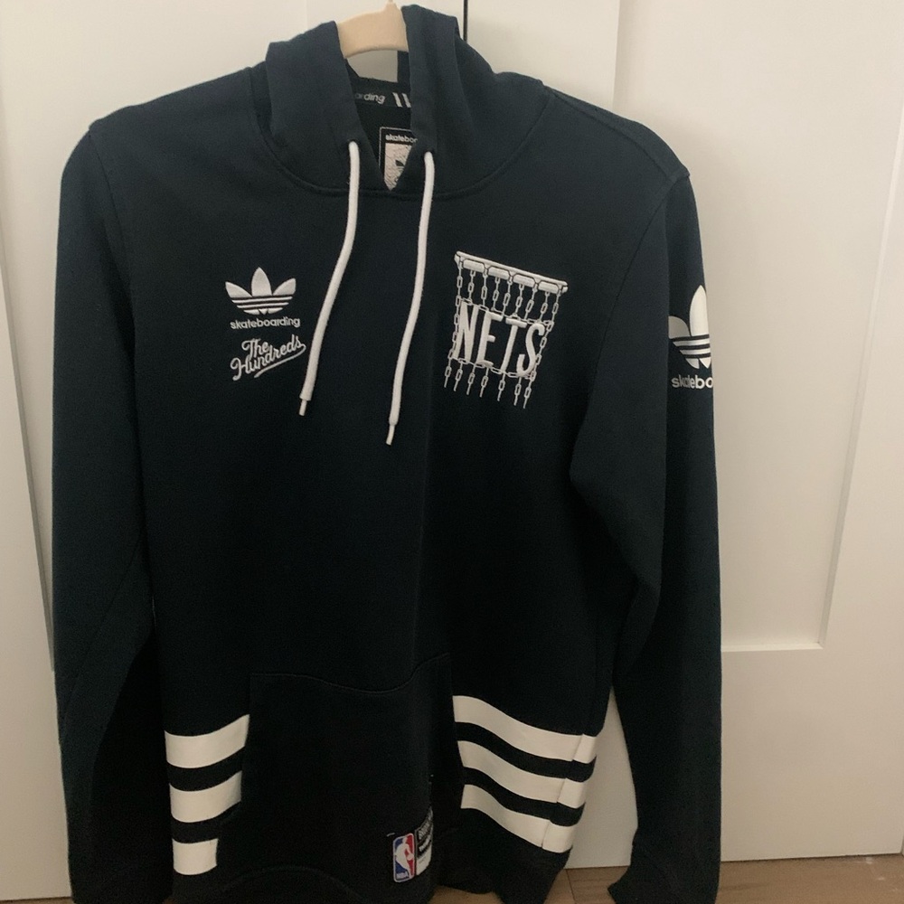 Adidas Black and White Nets Hoodie